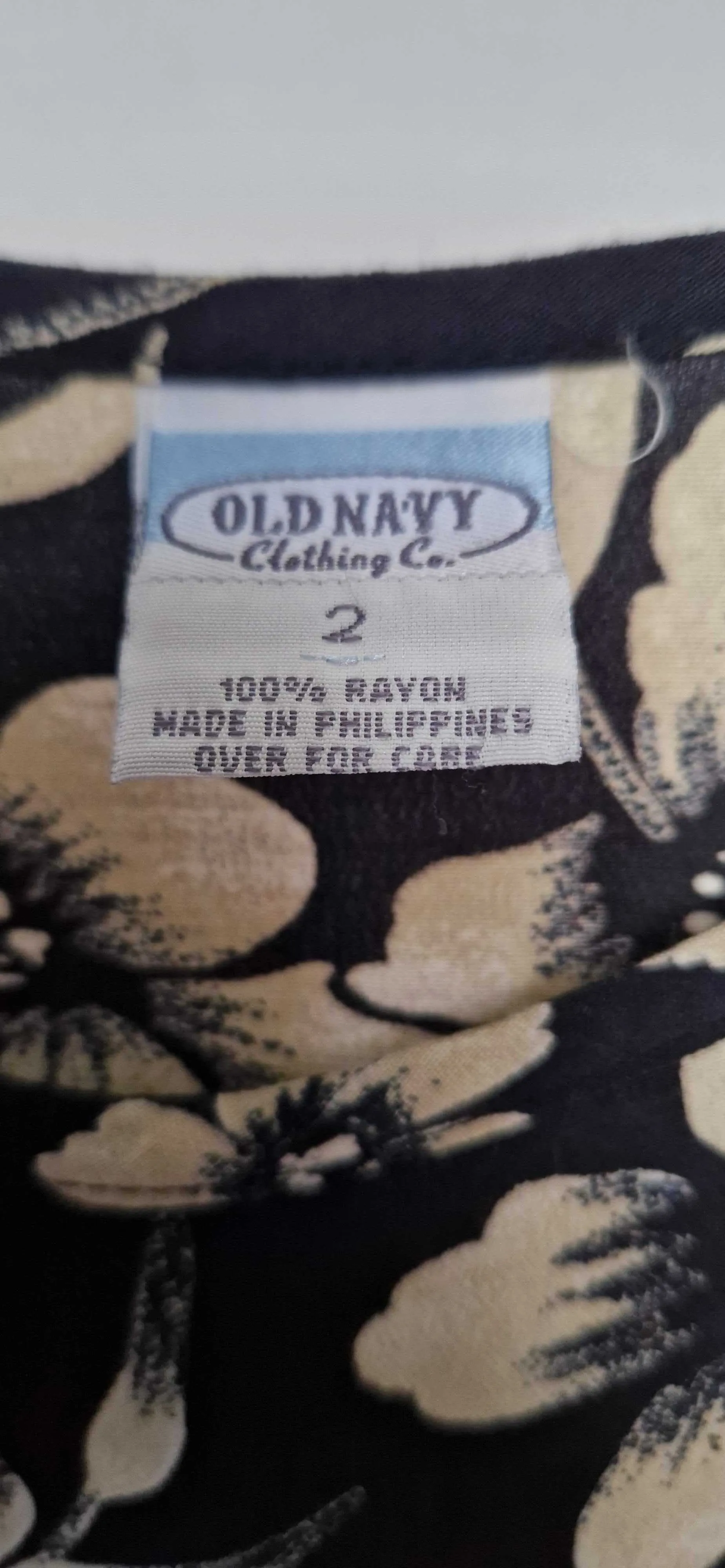 1990's Old Navy Black & White Floral Dress