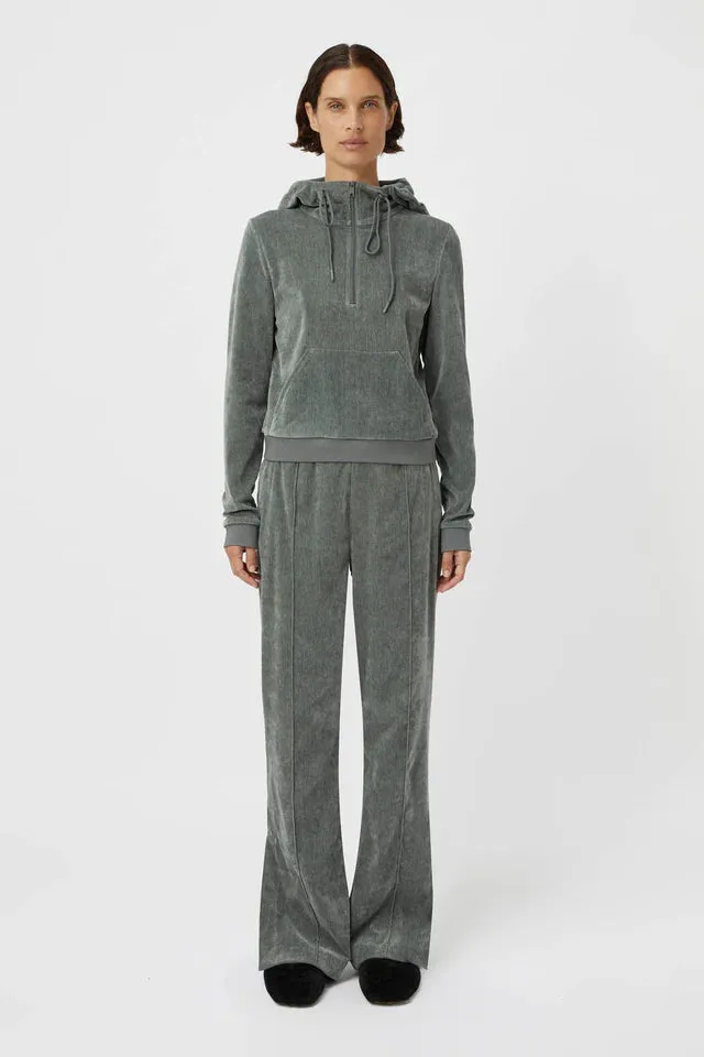 Aneta Velour Hoodie Agave