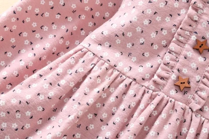 Autumn Girls Print Dress 2-10Year Kids Plush Thick Dresses for Girls Lace Collar Princess Dress Toddler Girl Winter Clothes 8 10