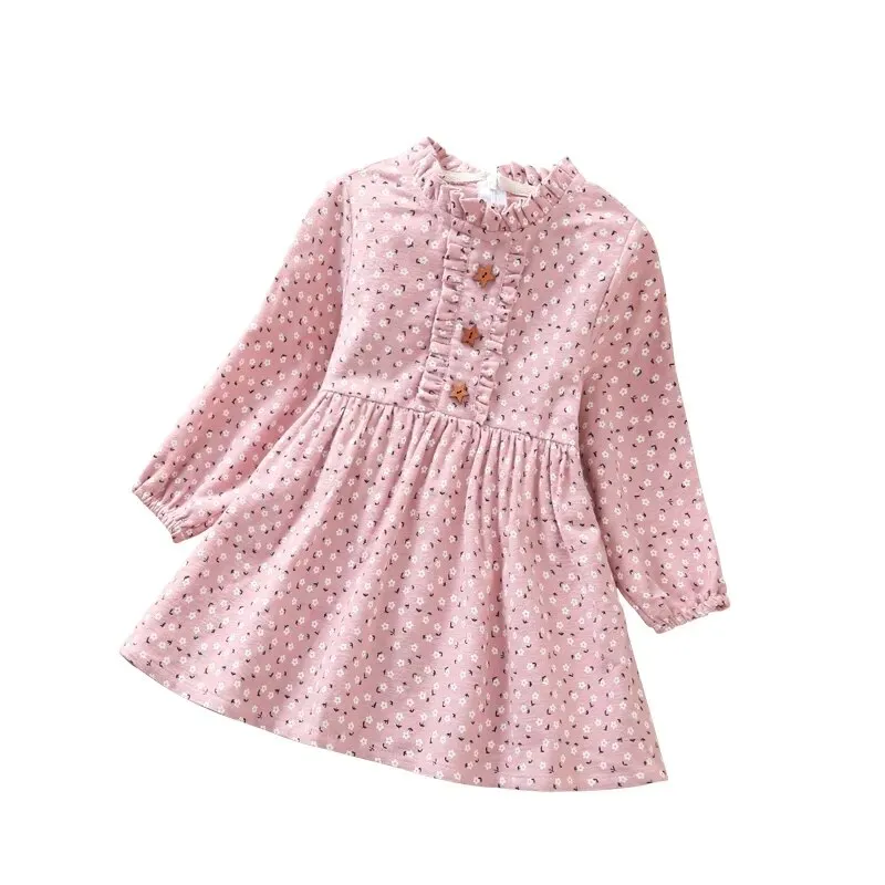 Autumn Girls Print Dress 2-10Year Kids Plush Thick Dresses for Girls Lace Collar Princess Dress Toddler Girl Winter Clothes 8 10