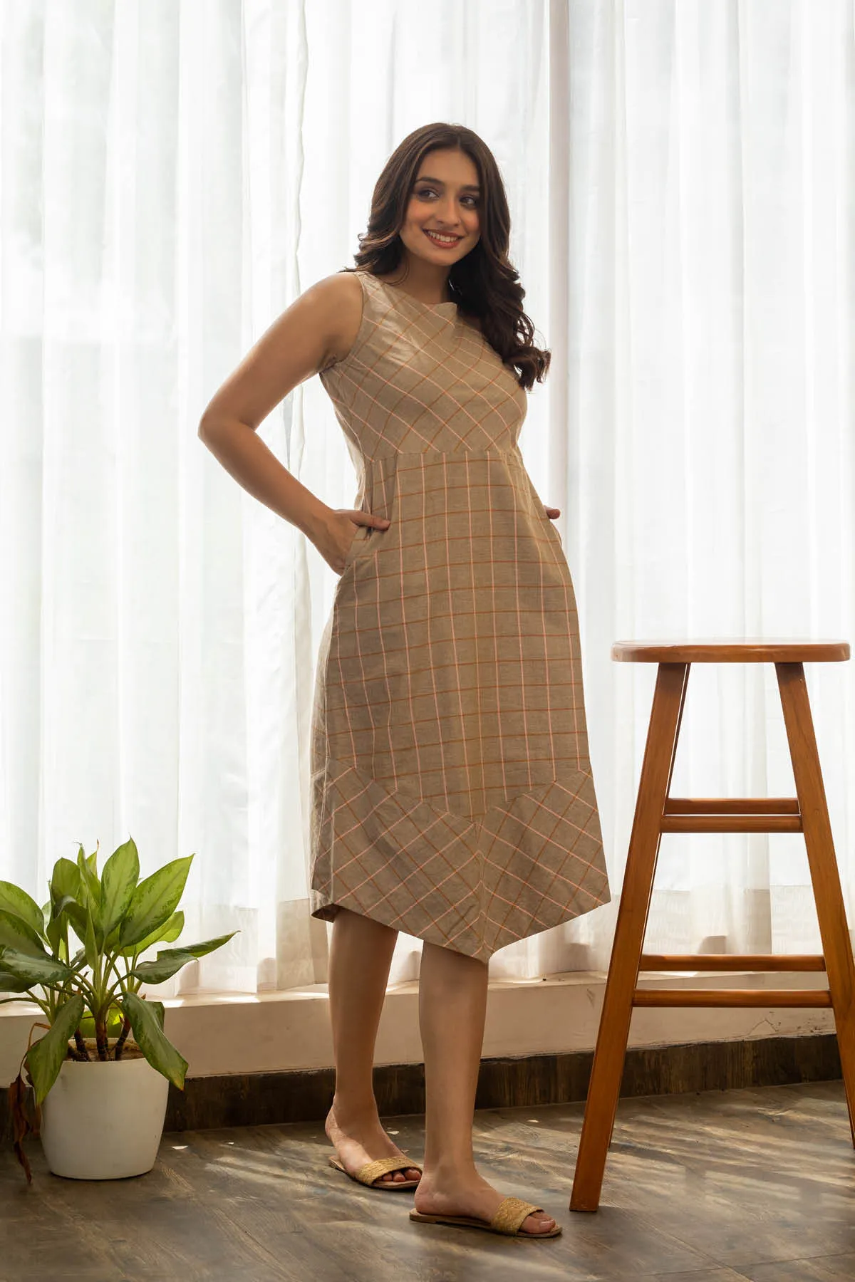 Aylin Cotton Asymmetrical Hem Dress