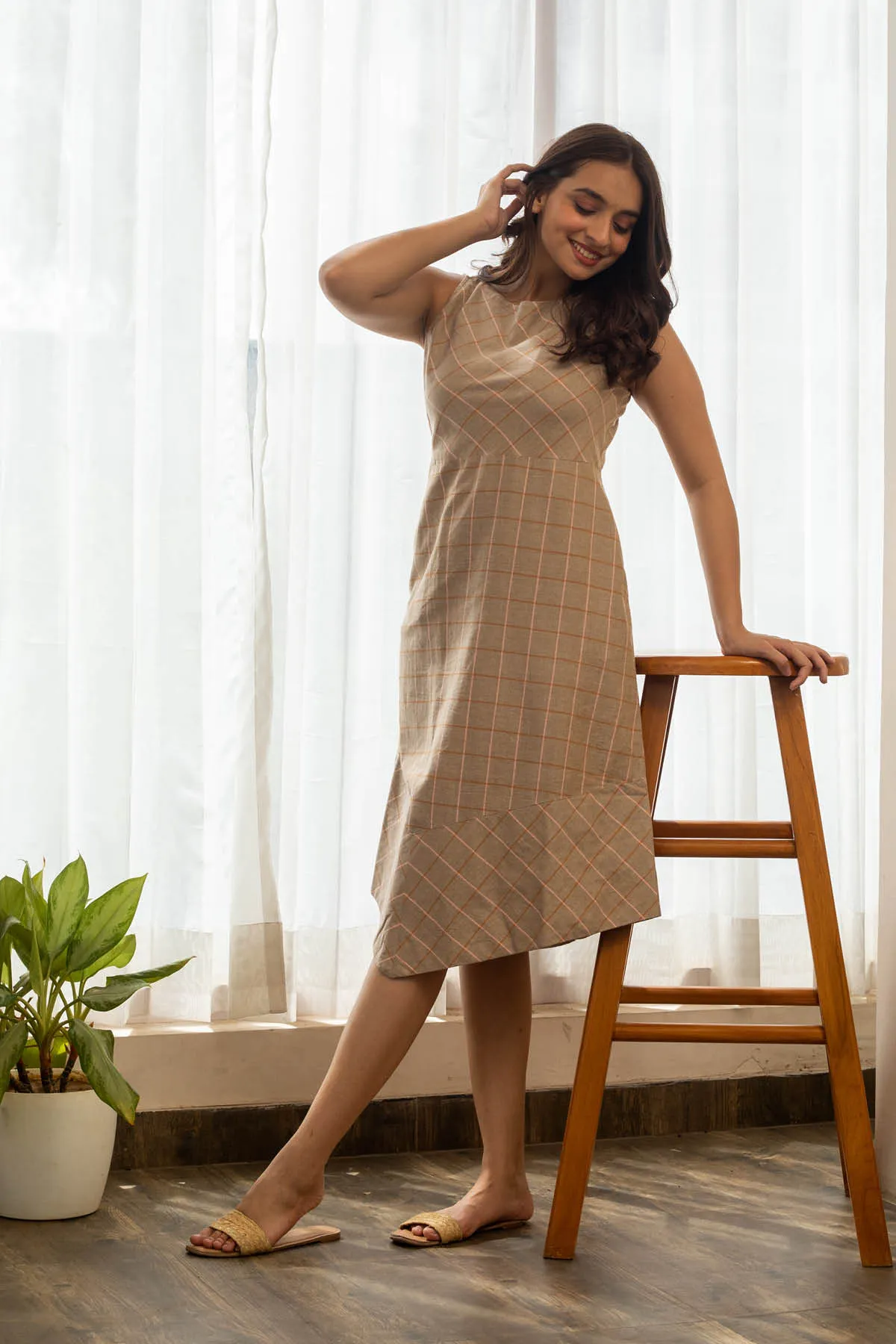 Aylin Cotton Asymmetrical Hem Dress