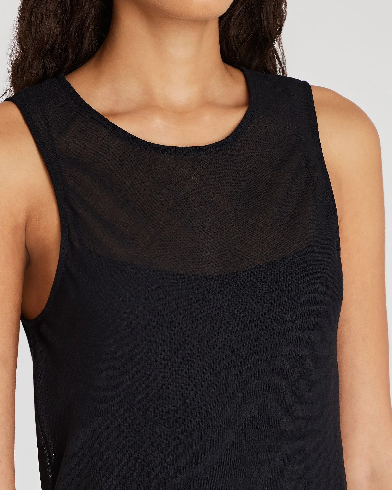 Bias Wool Blend Gauze Maxi Dress