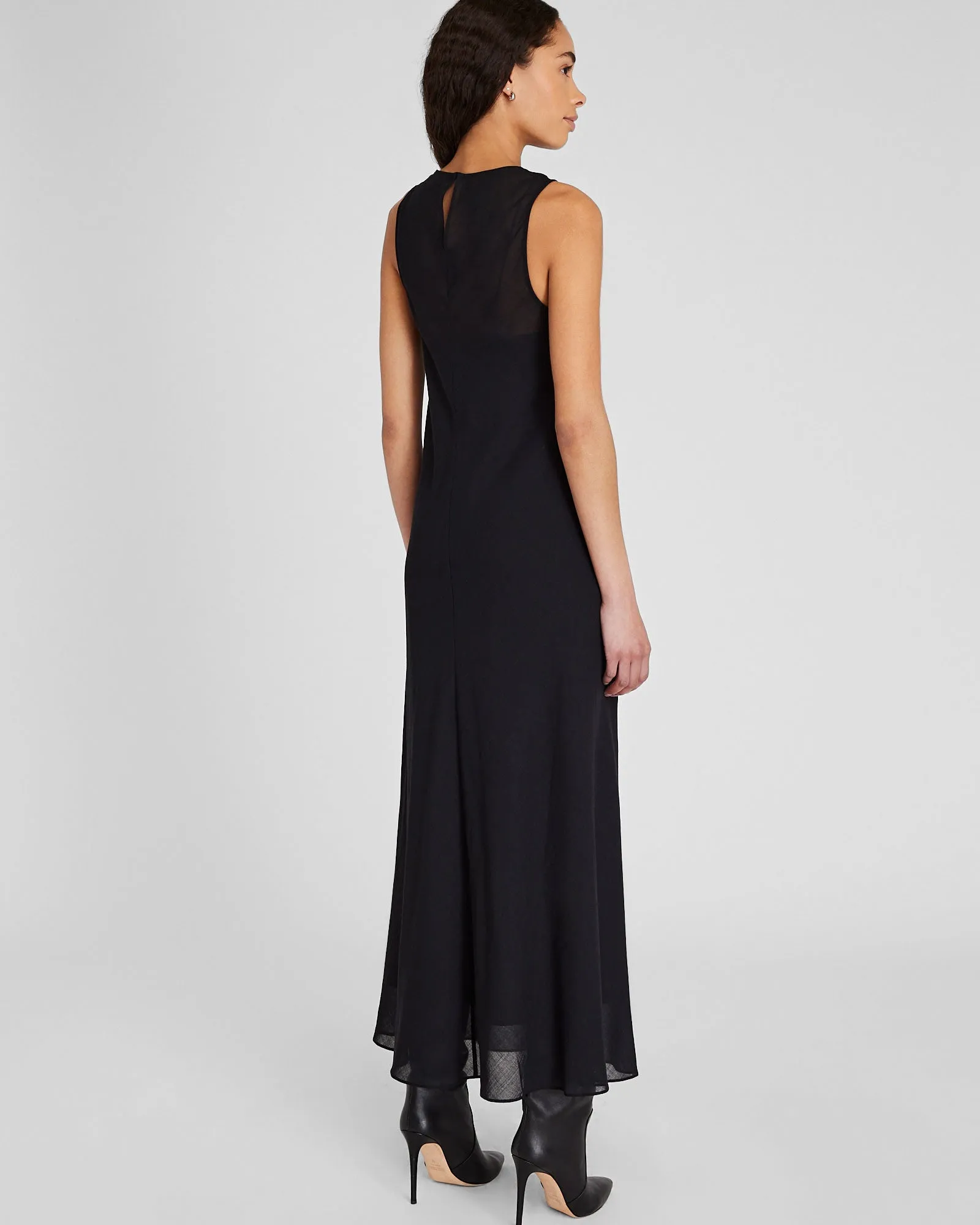 Bias Wool Blend Gauze Maxi Dress