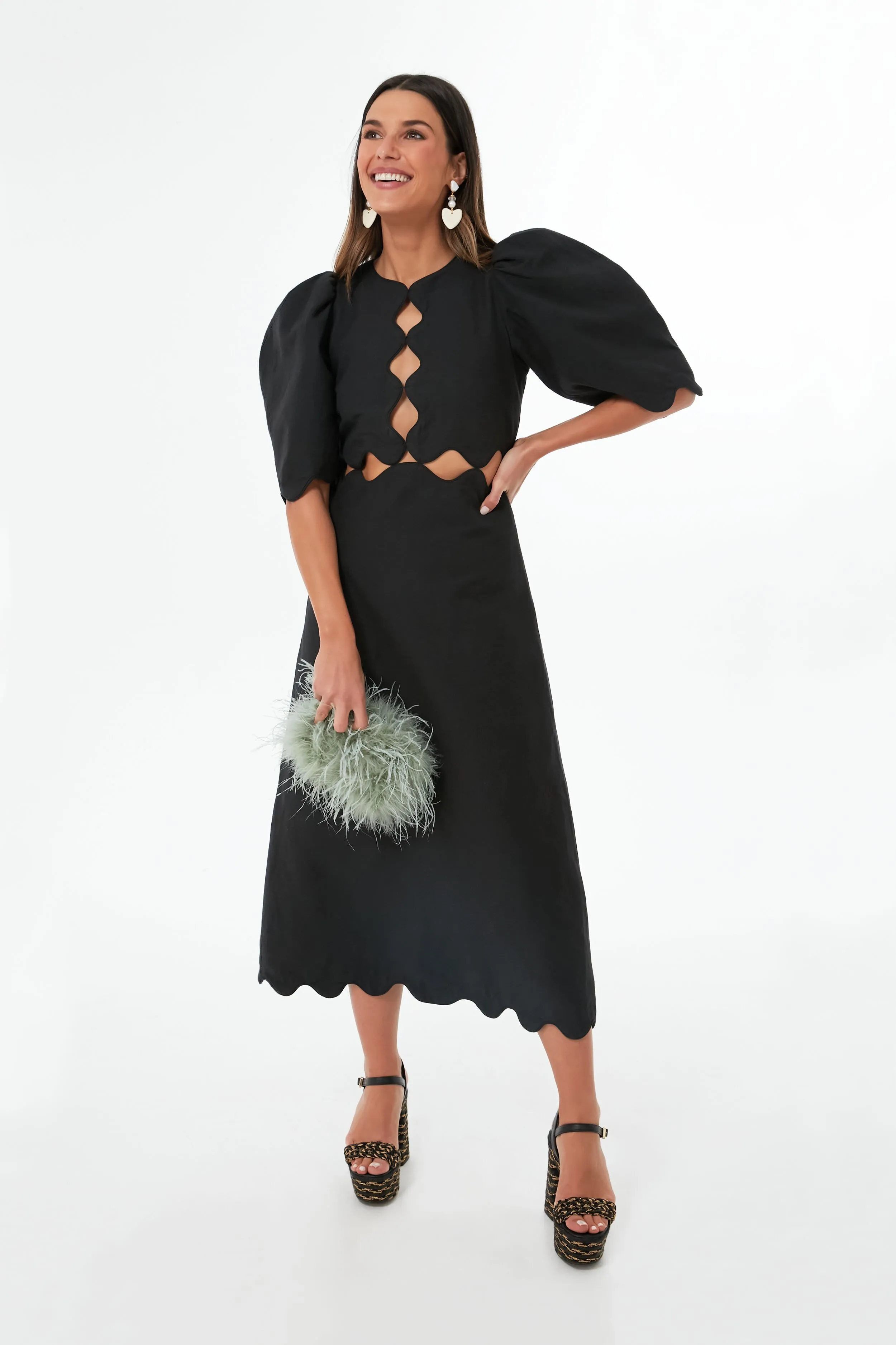 Black Leona Short Sleeve Dress
