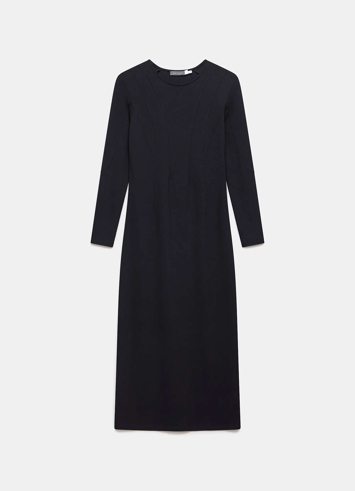 Black Structured Midi Dress
