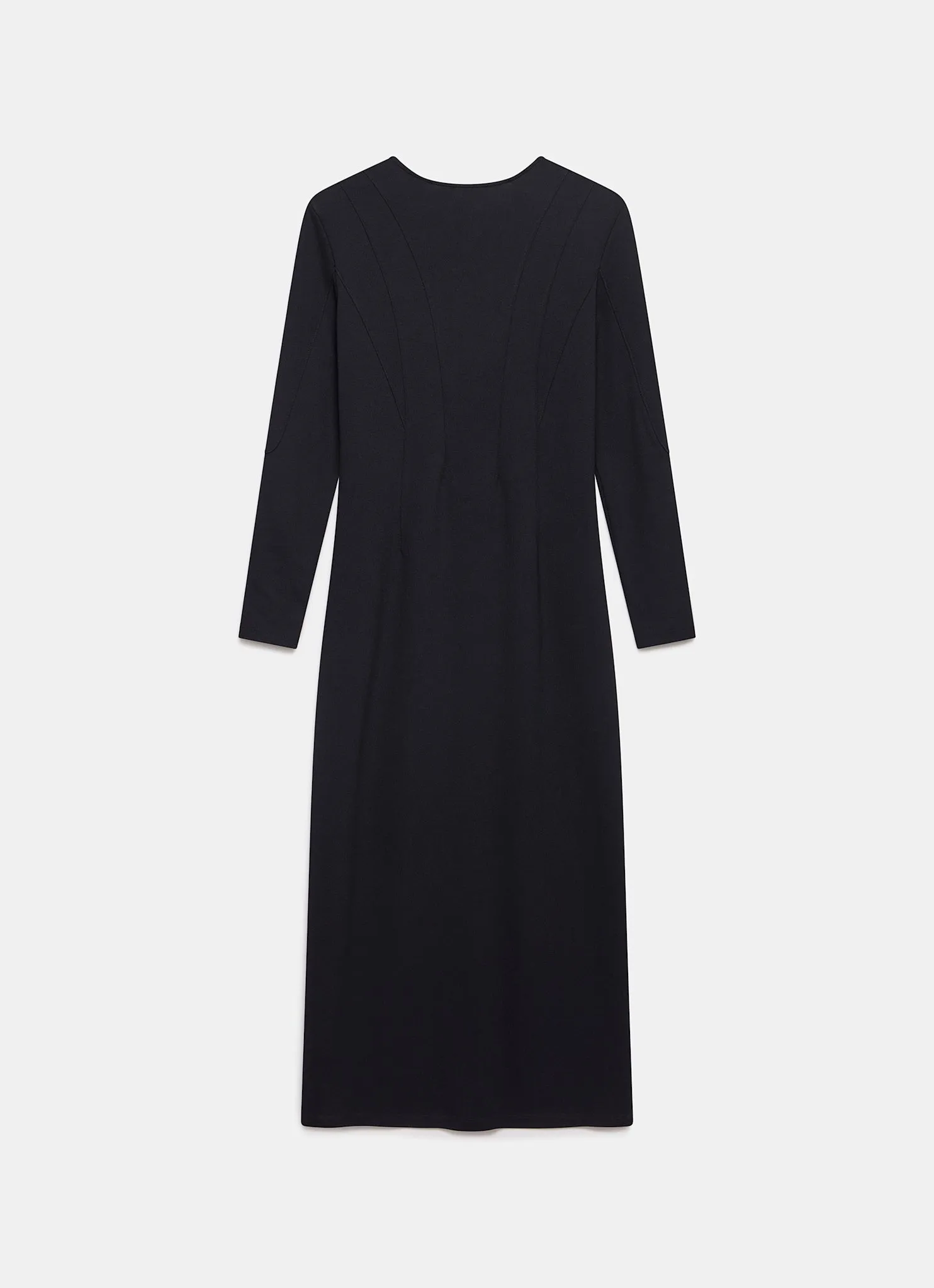 Black Structured Midi Dress