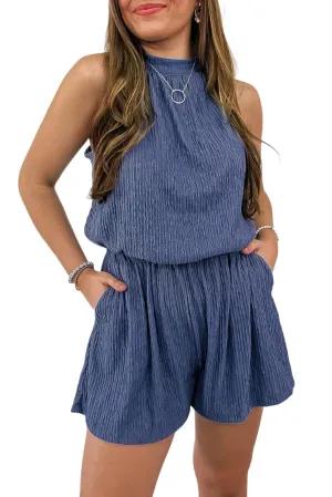 Blare Bluing Knot Romper