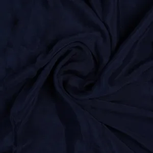 Blue Colour Pure Chinon Plain Dyed Fabric