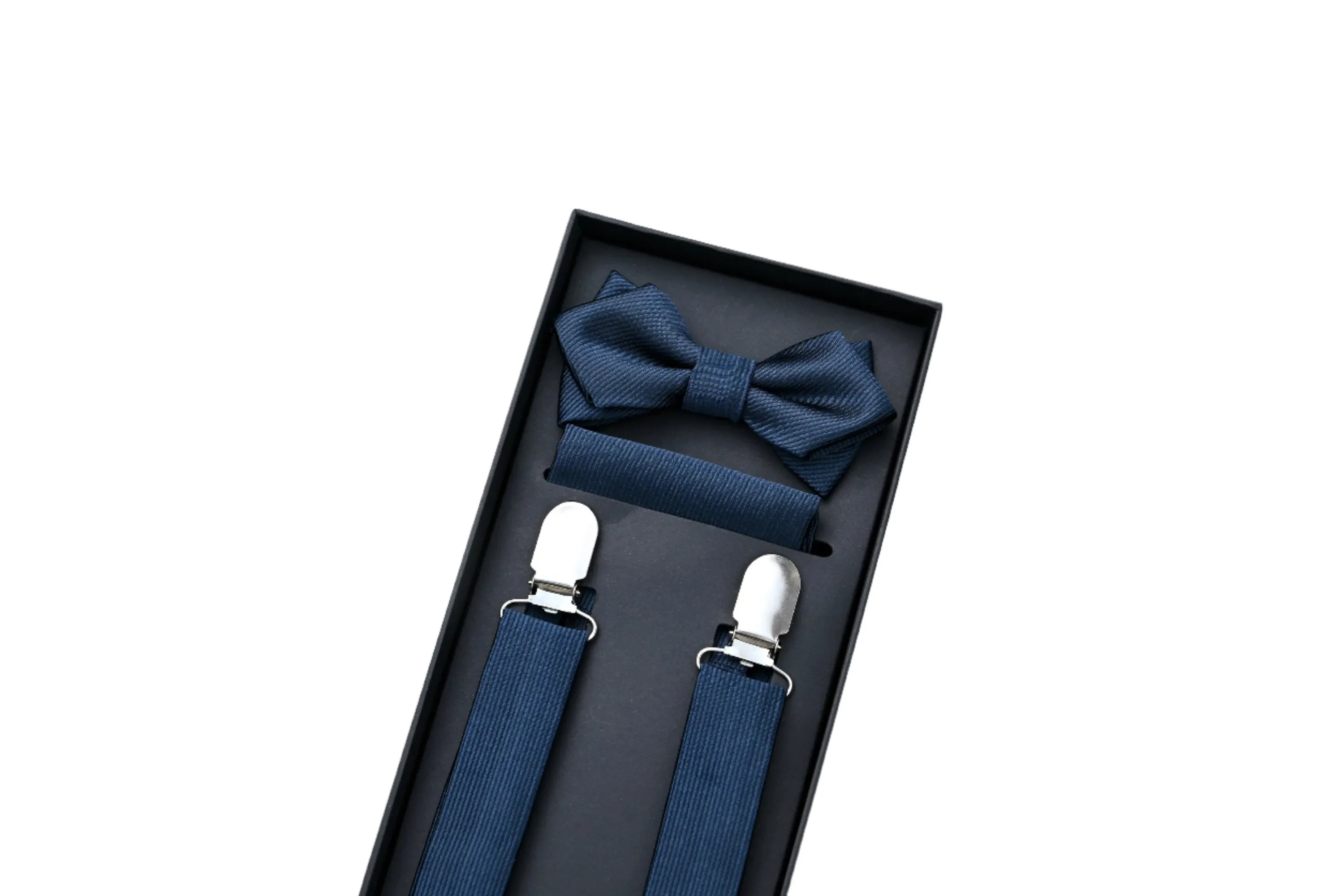 Blue Lined Suspenders Set