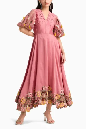 Blush Floral Cutwork Corset Dress