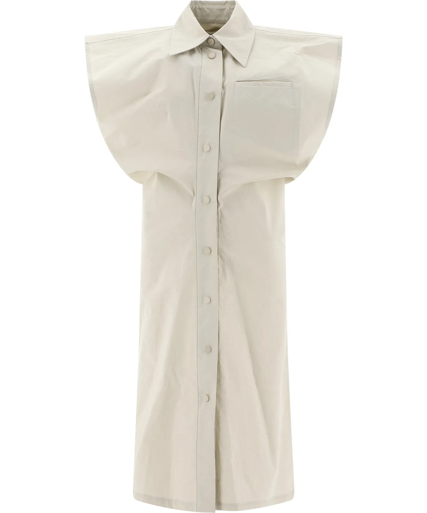 Bottega Veneta Structured Shoulder Shirt Dress