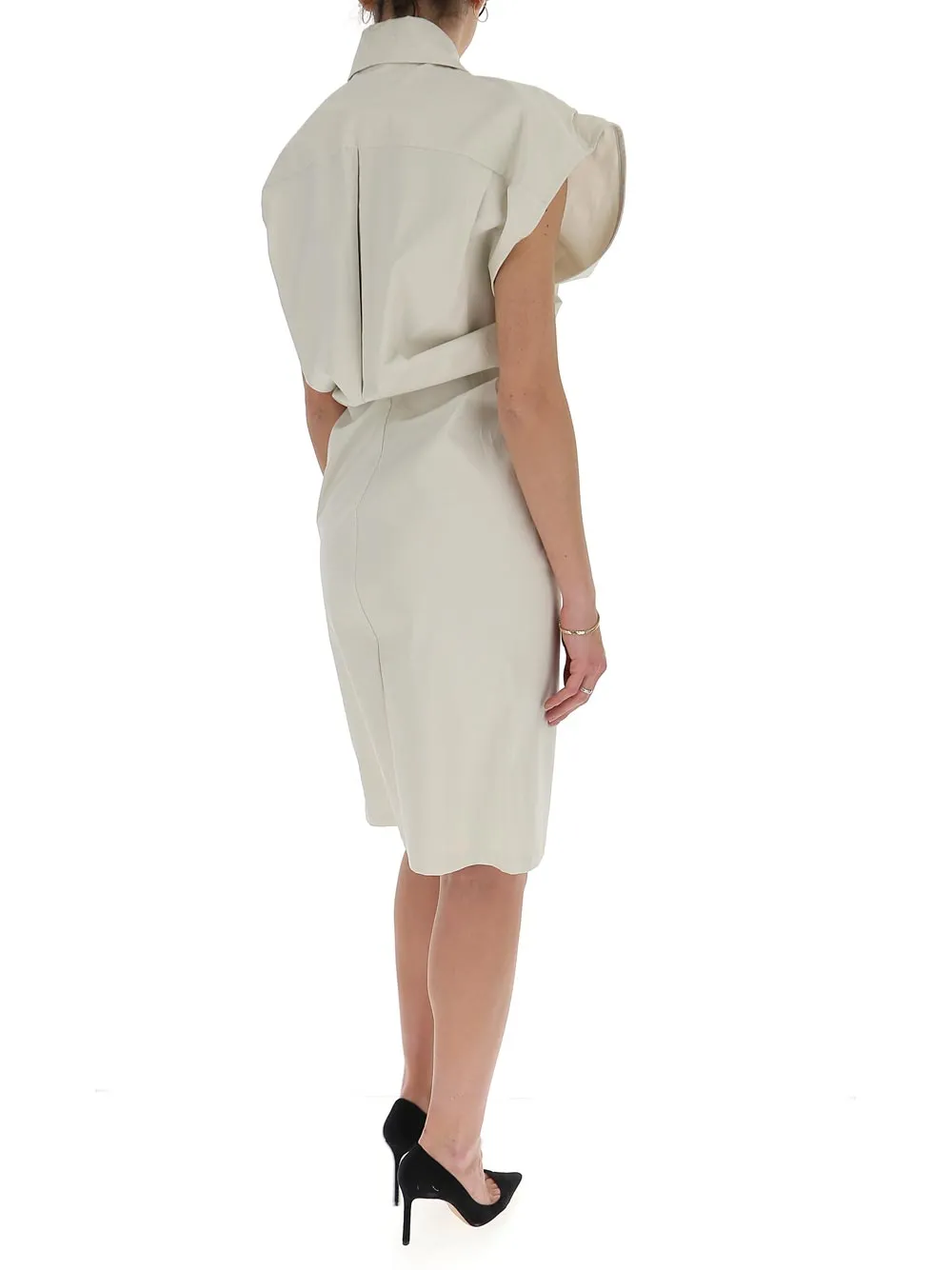 Bottega Veneta Structured Shoulder Shirt Dress