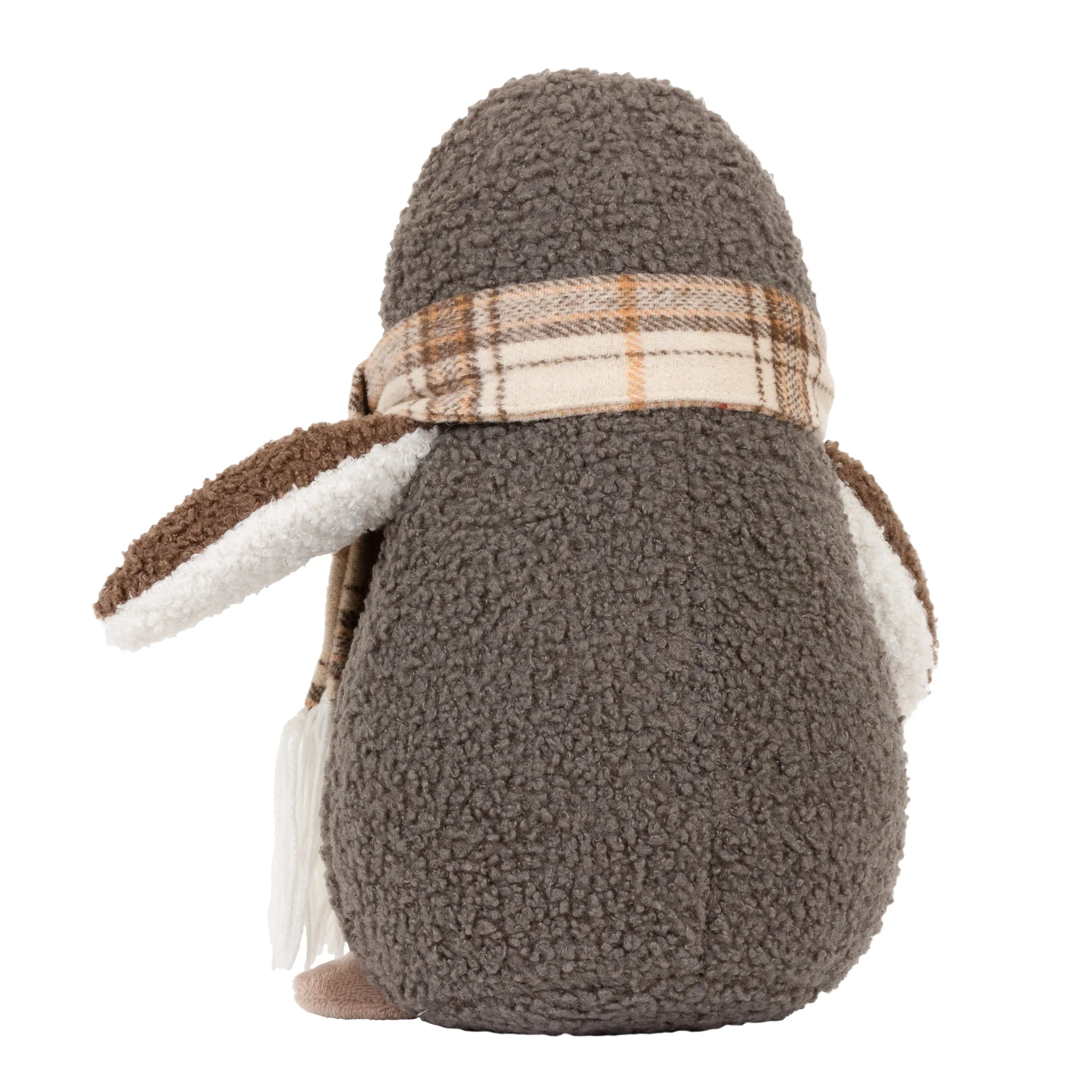 Boucle Pengiun Novelty Doorstop Warm Grey