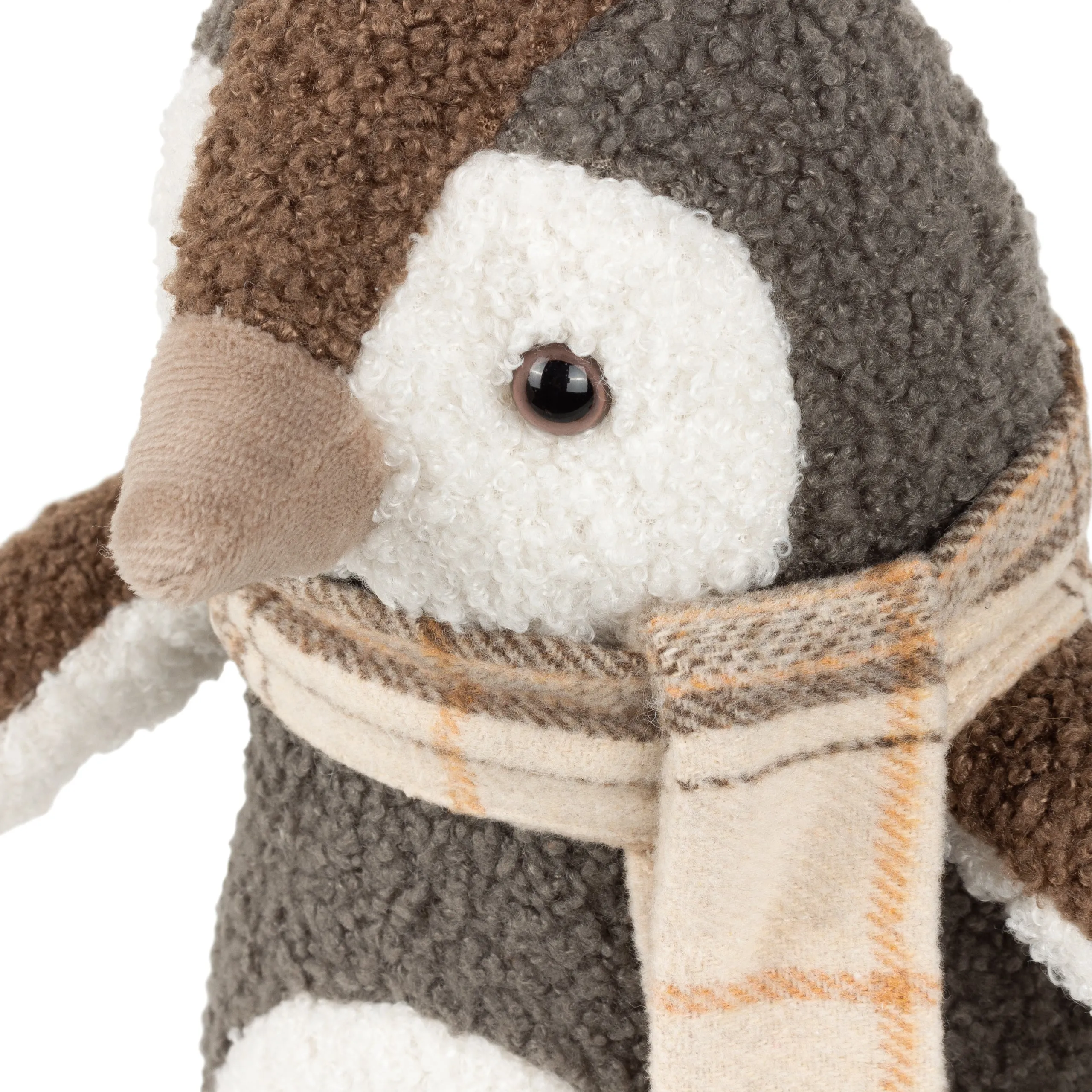 Boucle Pengiun Novelty Doorstop Warm Grey