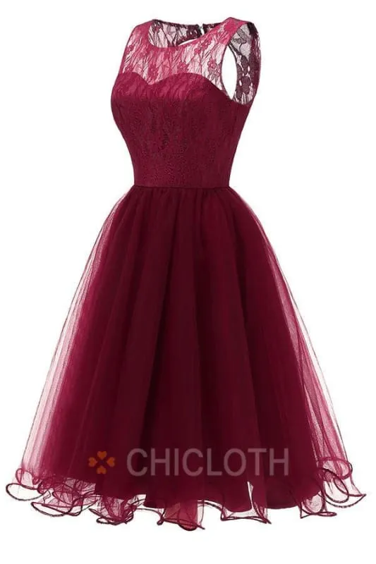 Bridelily Tulle Ruffles Lace Dresses