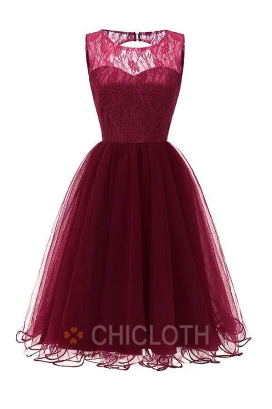 Bridelily Tulle Ruffles Lace Dresses