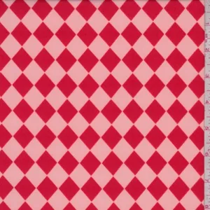 Bright Coral/Red Diamond Crepe Georgette Fabric