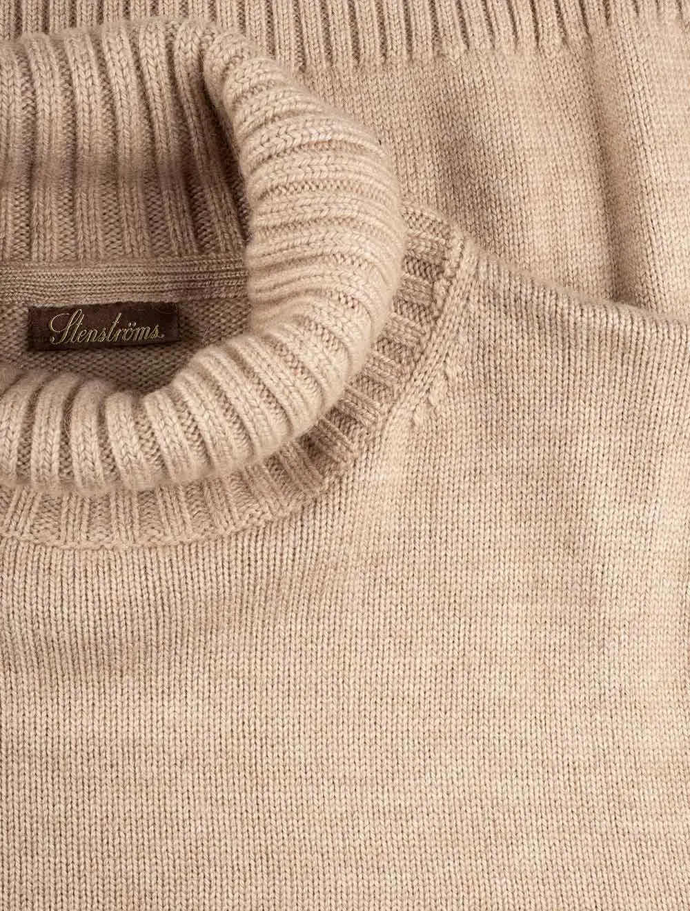 Camel Merino Roll Neck Beige