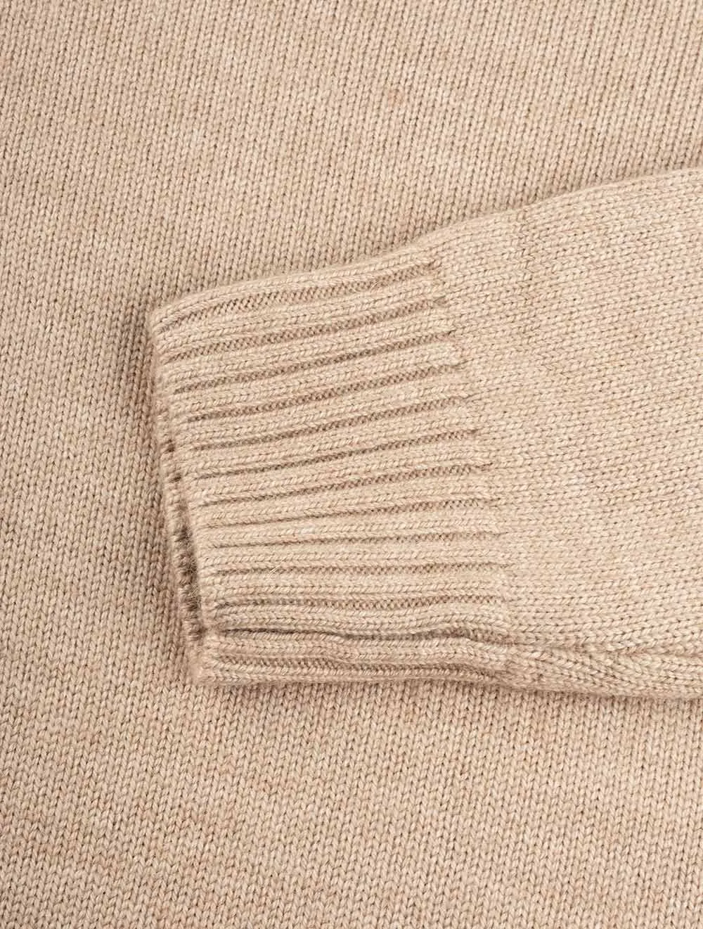 Camel Merino Roll Neck Beige