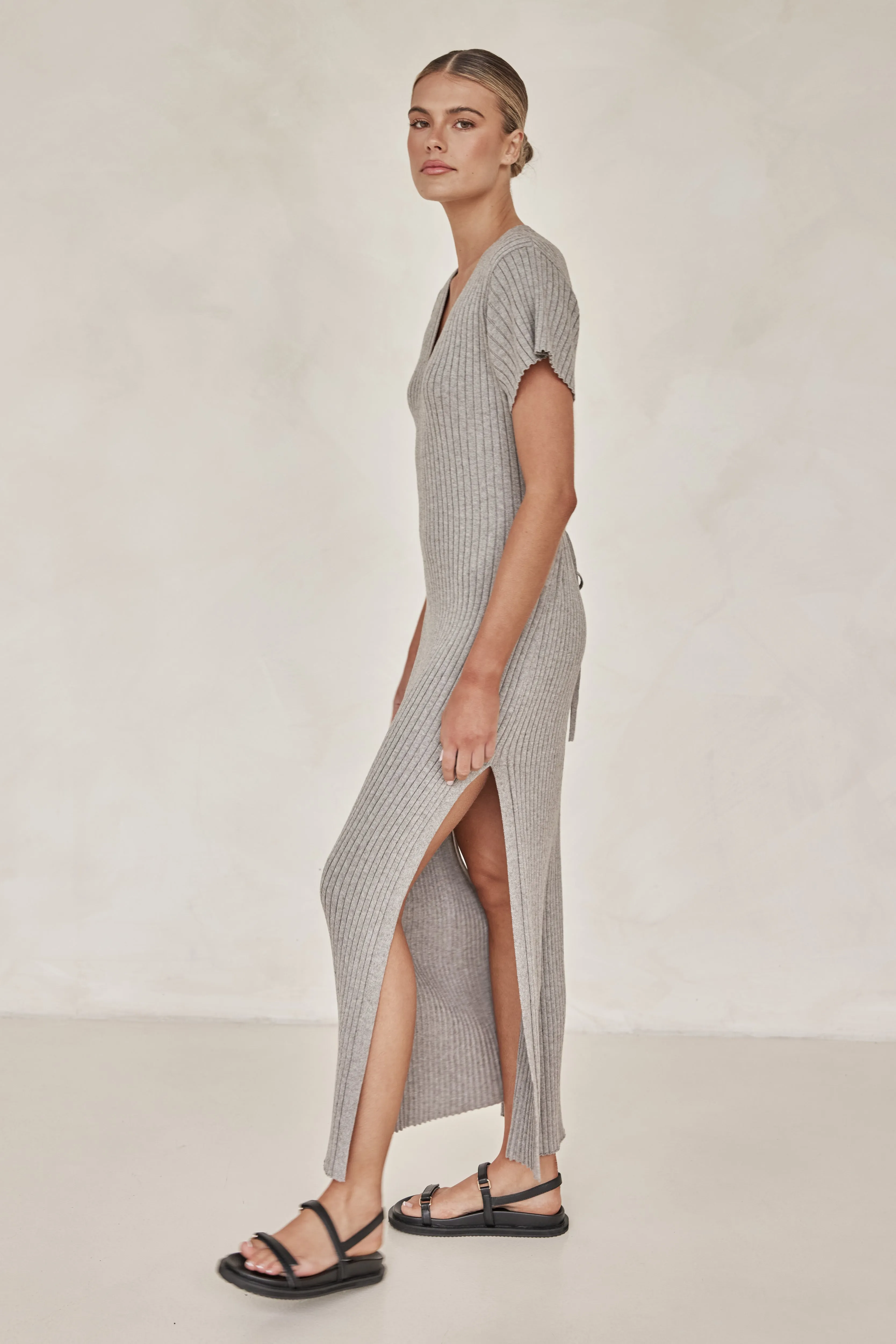 Castello Knit Maxi Dress (Grey)