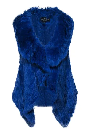 CF Charm Furs - Blue Rabbit Open Front Vest Sz M