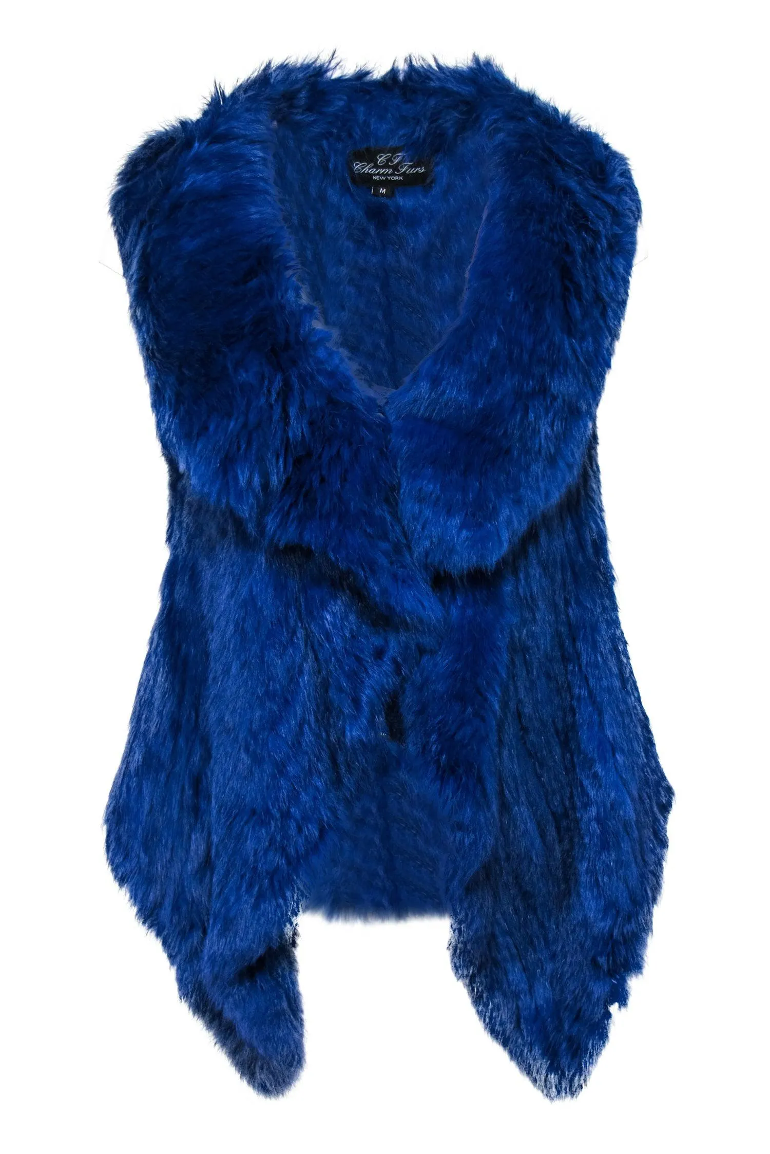CF Charm Furs - Blue Rabbit Open Front Vest Sz M
