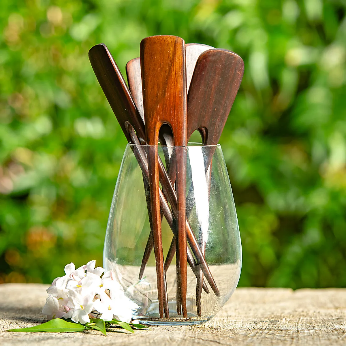 Classic Wooden Double Prong Hair Stick