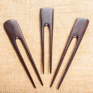 Classic Wooden Double Prong Hair Stick