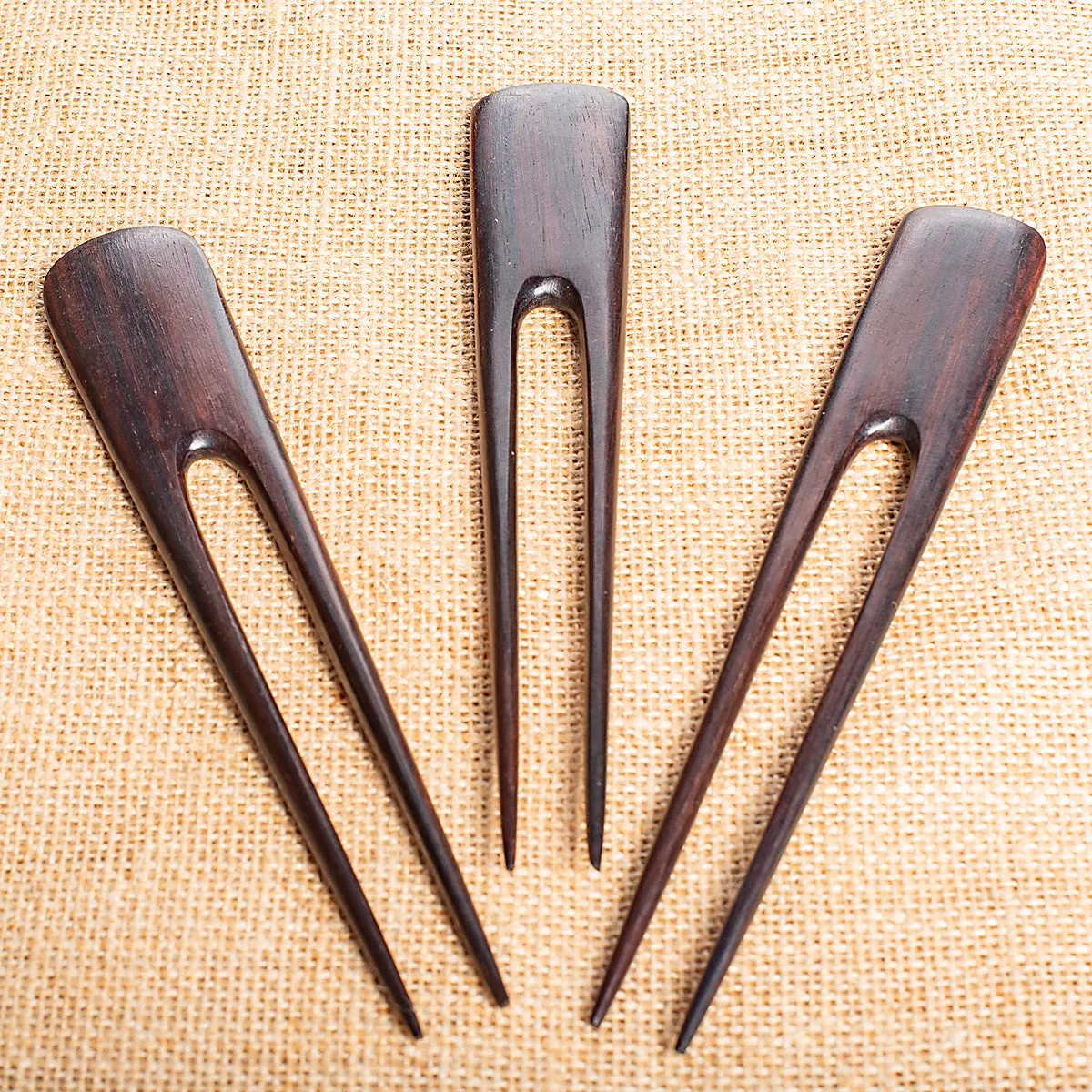Classic Wooden Double Prong Hair Stick