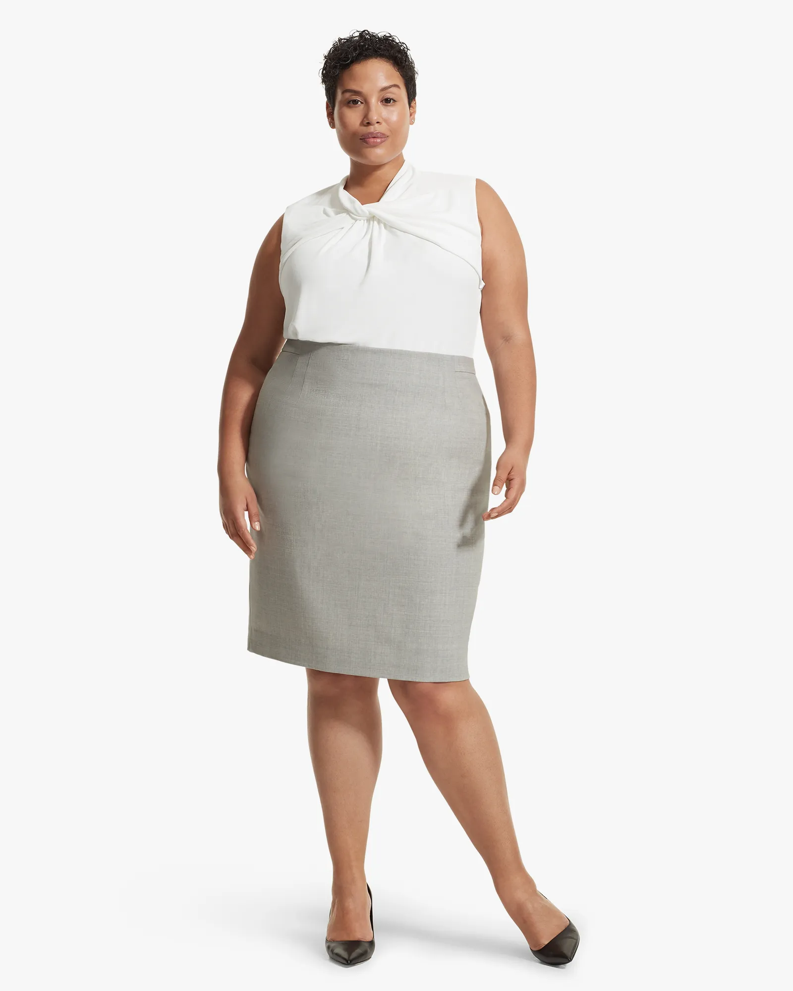 Cobble Hill Pencil Skirt | Light Grey