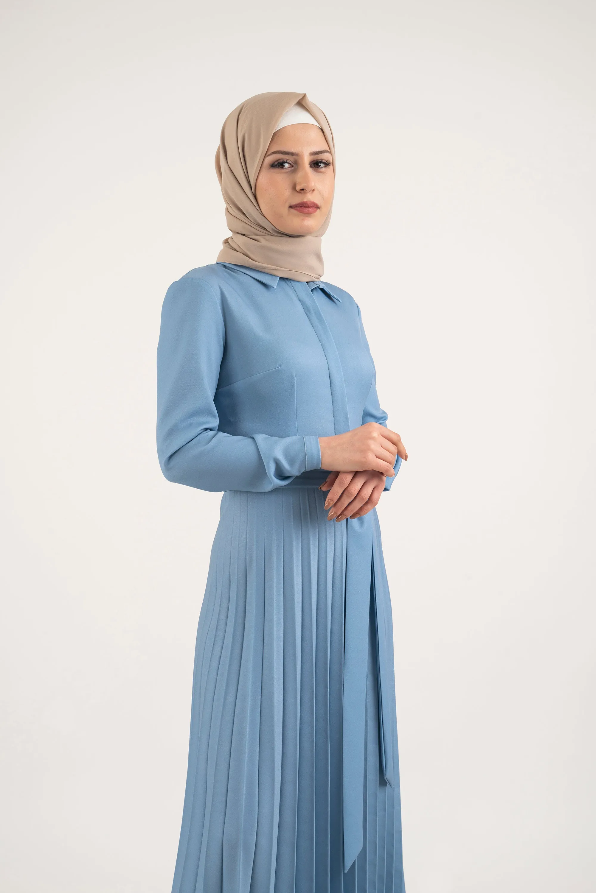 Cornflower Pleat Dress