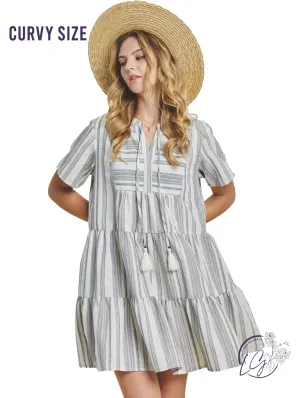 Curvy Boho Delight Tiered Mini Dress