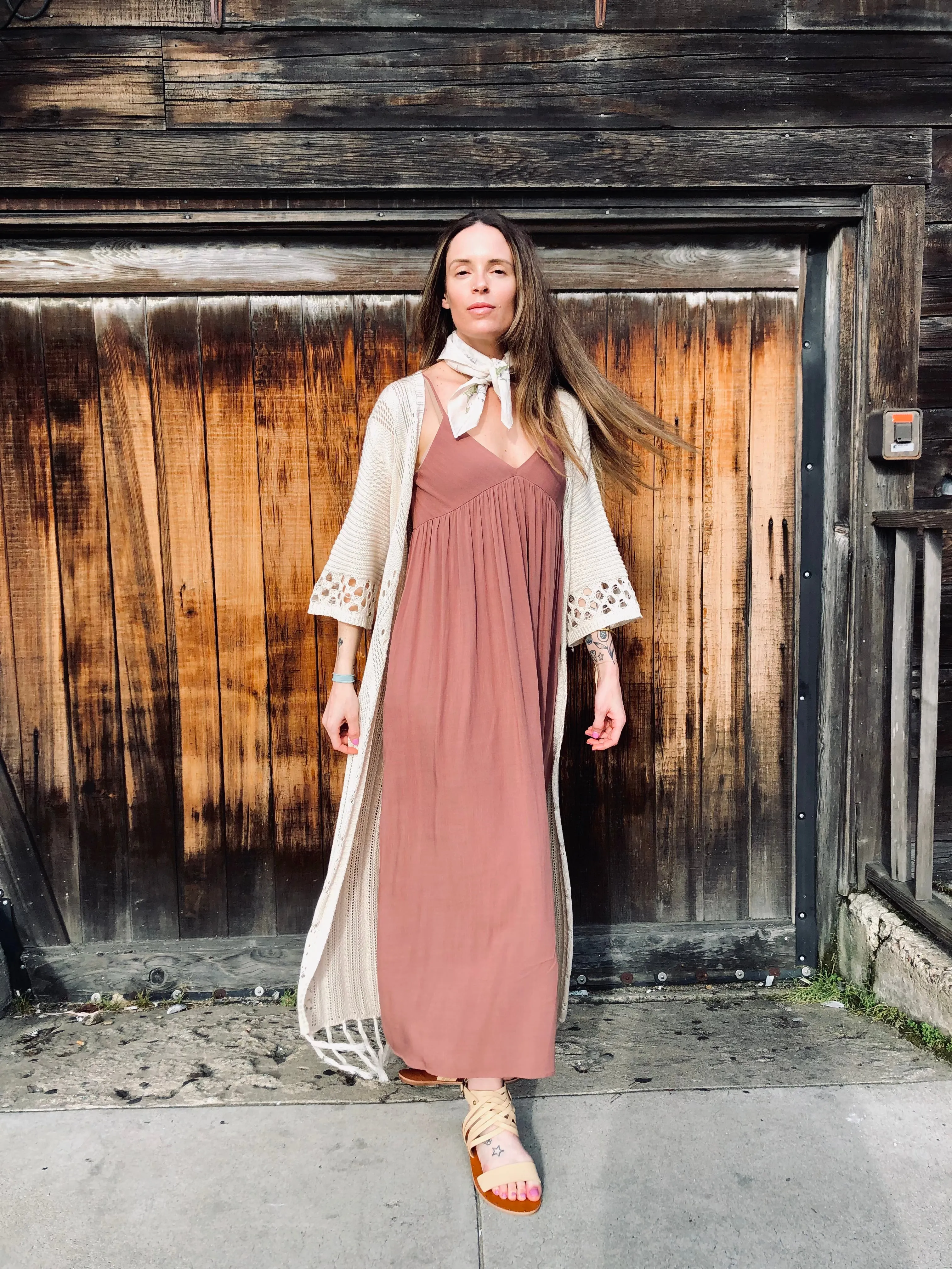Terracotta Cypress Maxi Dress - Elegant Summer Style with Adjustable Straps and Flattering Fit