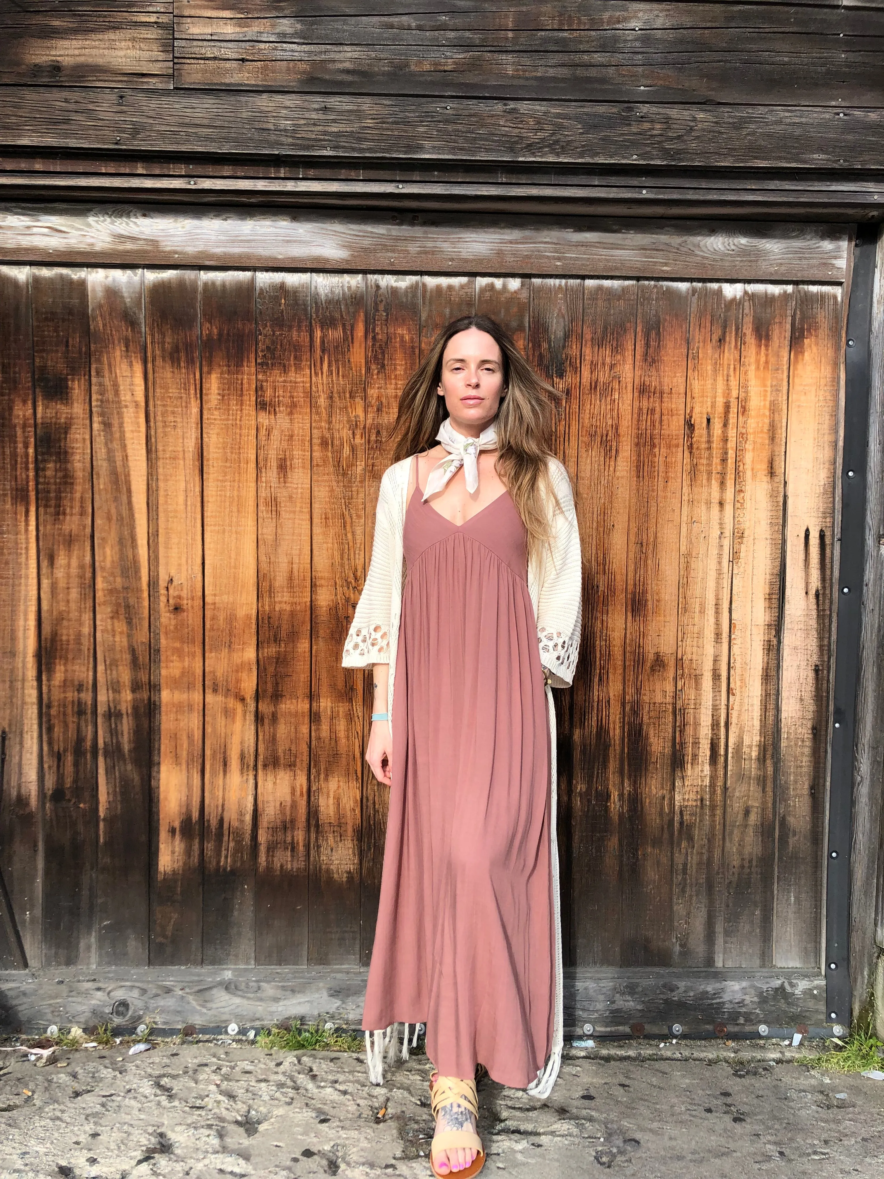 Terracotta Cypress Maxi Dress - Elegant Summer Style with Adjustable Straps and Flattering Fit