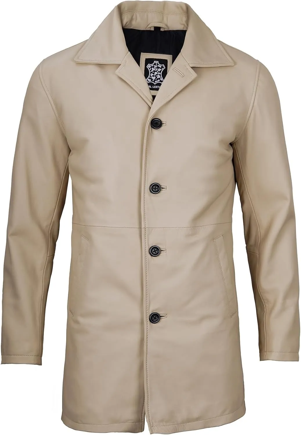 Decrum Leather Coat Men - Carcoat Style Winter Classic Long Real Leather Jackets For Men