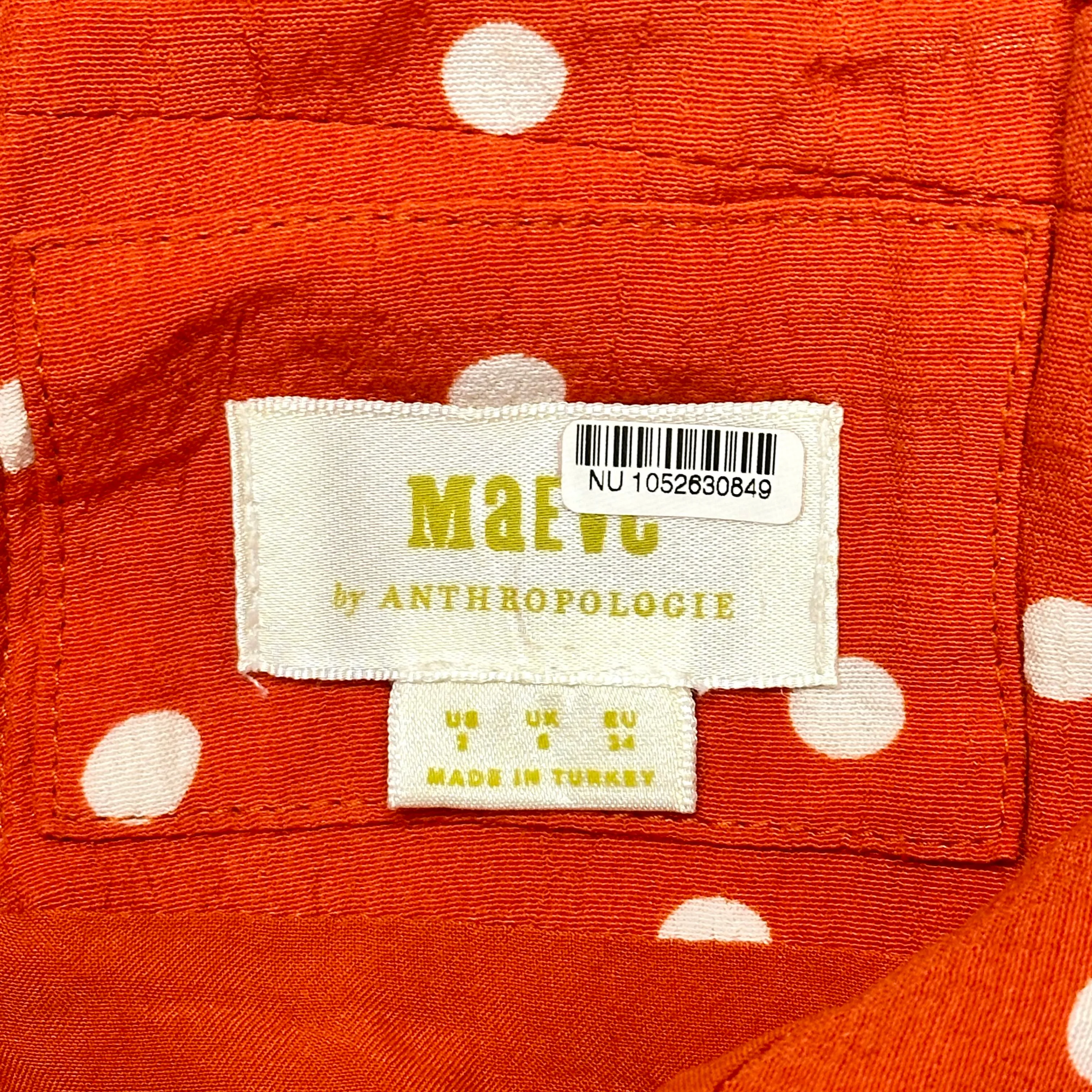 Dress Casual Maxi By Maeve In Orange & White, Size: Xs