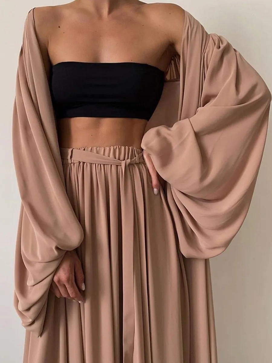 Elegant And Sexy Solid Color Three Piece Set