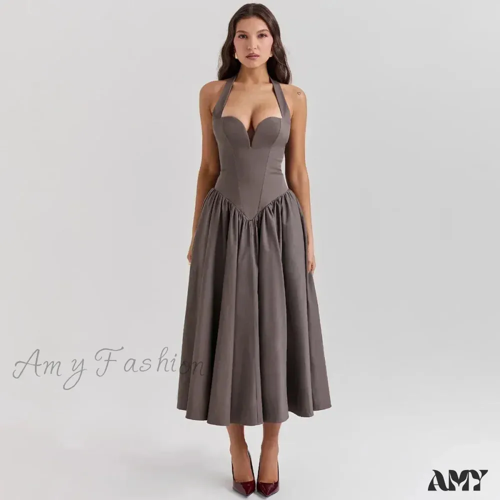 Elegant Fit and Flare Christmas Party Dress