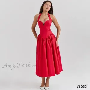 Elegant Fit and Flare Christmas Party Dress