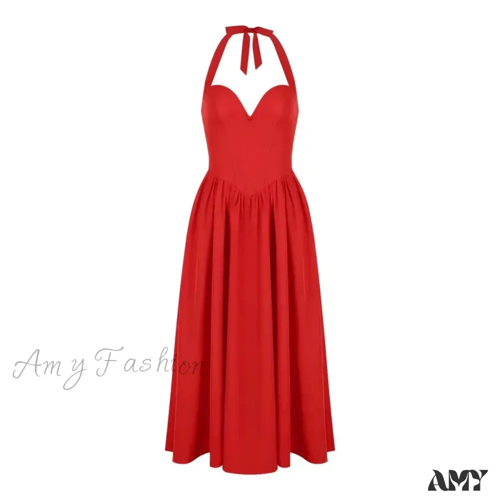 Elegant Fit and Flare Christmas Party Dress