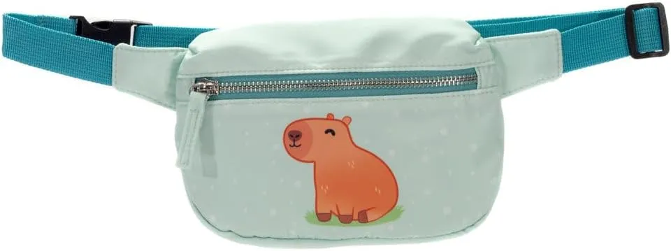 Fanny Pack 7.5 inch with Adorable Capybara Design  Cute & Functional Mini Backpack for Kids and Adults, Adjustable Strap, Lightweight, Outdoor Activities, Festivals, and Everyday Use