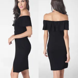 Fashion Sexy Off Shoulder Falbala Short Dress