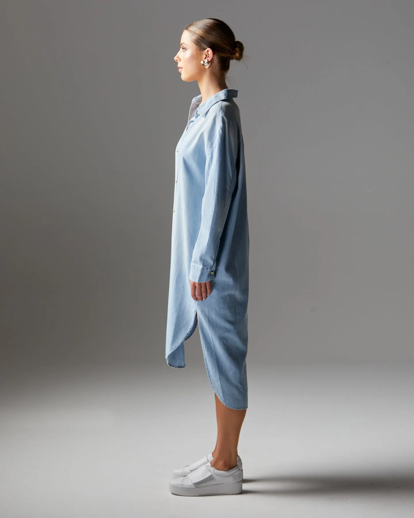 FLIGHT SHIRT DRESS - Bleach Wash