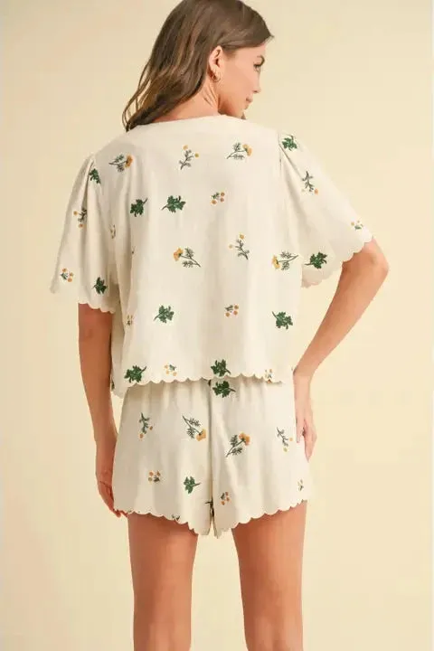 Floral Embroidered Vest