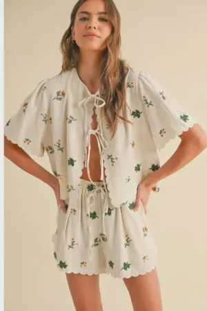 Floral Embroidered Vest