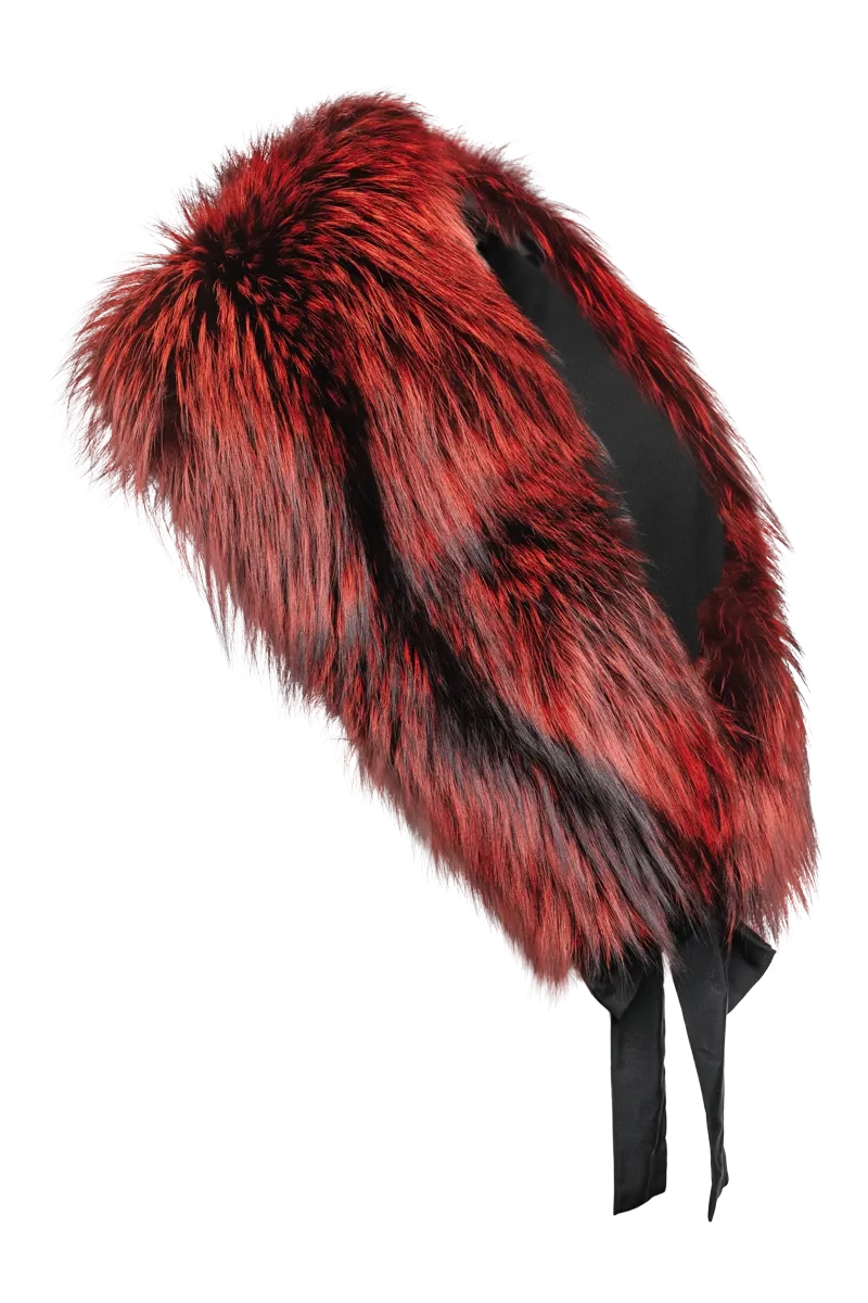 Fox Fur Stole - Matching Silk Ties