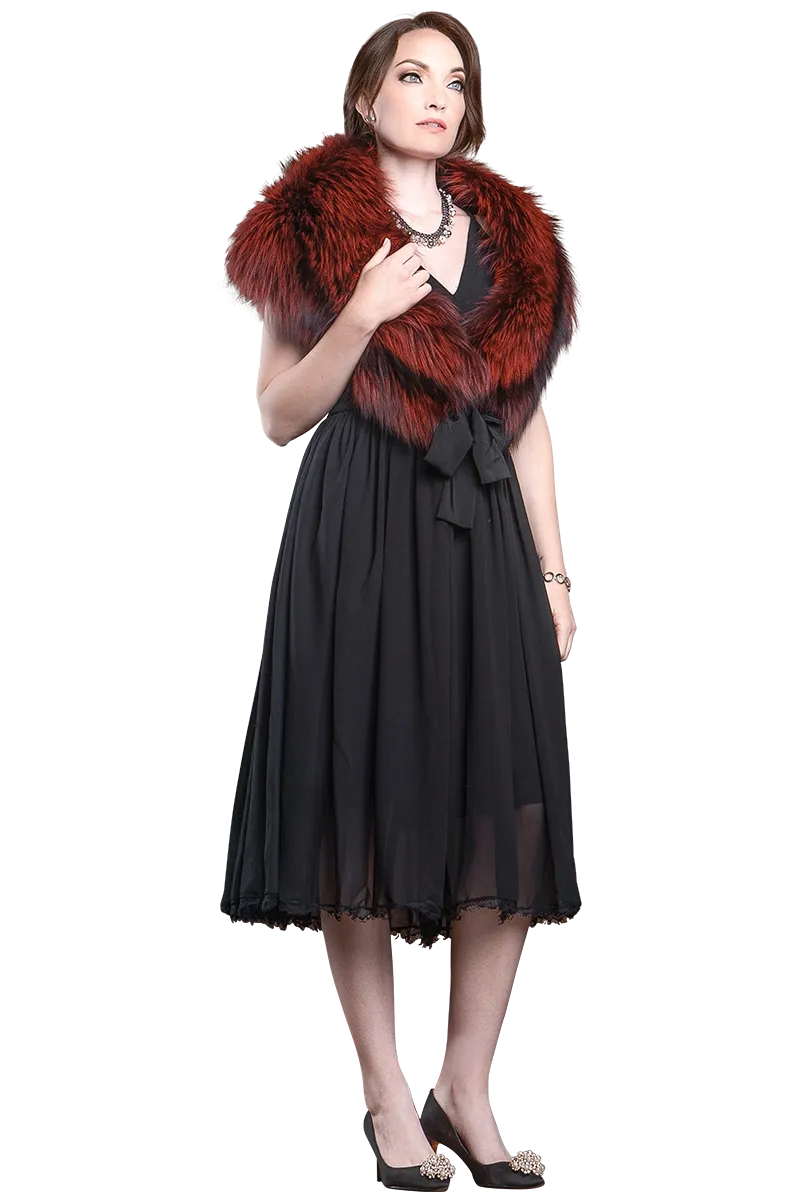 Fox Fur Stole - Matching Silk Ties