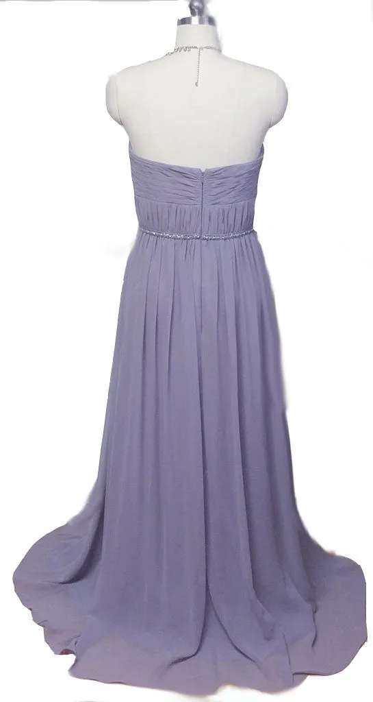 *FROM MY OWN PERSONAL COLLECTION - GORGEOUS BARI JAY SILVER SPARKLING RHINESTONES, PURPLE AND SILVER SHOT BEADED CHIFFON EVENING GOWN IN SPRING VIOLET