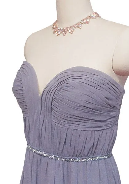 *FROM MY OWN PERSONAL COLLECTION - GORGEOUS BARI JAY SILVER SPARKLING RHINESTONES, PURPLE AND SILVER SHOT BEADED CHIFFON EVENING GOWN IN SPRING VIOLET
